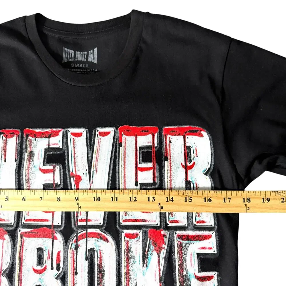 Never Broke Again Blood Dripped Logo T-shirt Mens S - Streetwear Skater HipHop - Picture 11 of 11